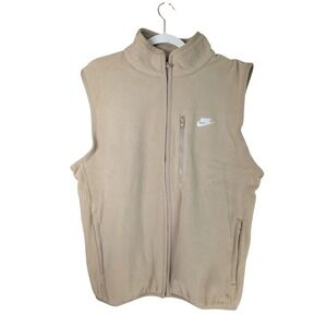 Nike Sportswear Club Winterized Fleece Vest Mens S Beige Loose Fi Therma-FIT NEW